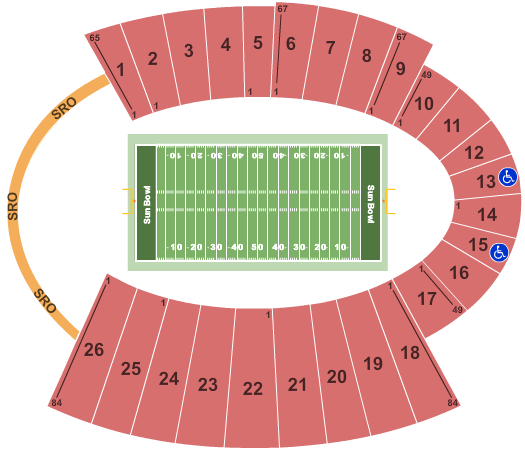 Sun Bowl Stadium Map