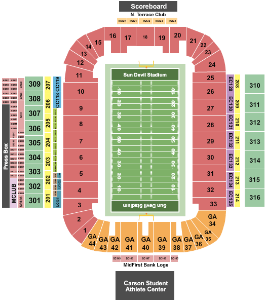 Mountain America Stadium Seating Chart: Football