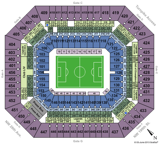 Dolphin Stadium Seating Map