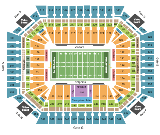 Miami Dolphins Seating Chart 2016