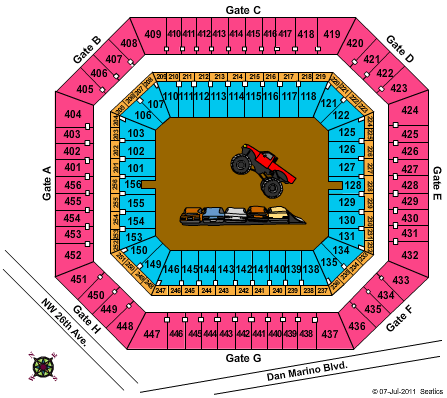 Sun Life Stadium (Formerly Dolphin Stadium) Seating Chart