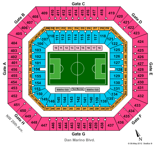 Dolphin Stadium Seating Map