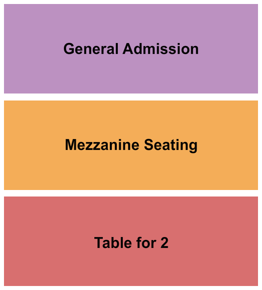 Sunshine Studios - CO Seating Chart: GA/Mezzanine/Table