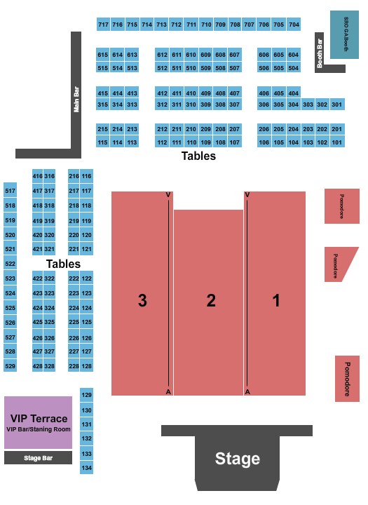 Surf Ballroom Seating Chart: Endstage 2