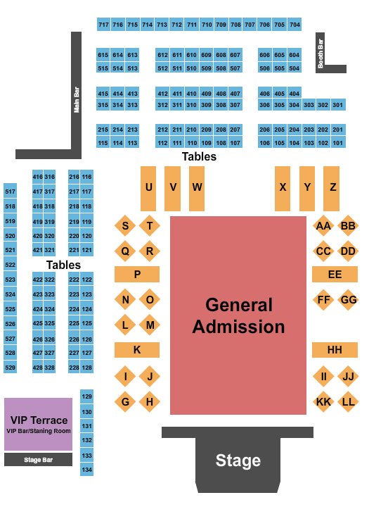 Surf Ballroom Seating Chart: Endstage GA 2
