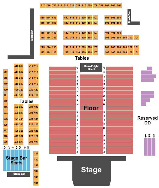 Surf Ballroom Seating Chart: Endstage