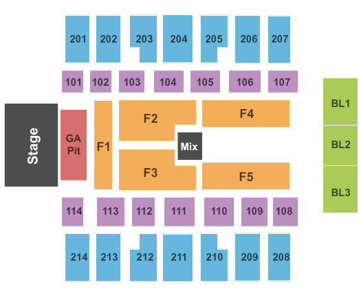 Dacotah Bank Center Seating Chart: Endstage w/ Pit