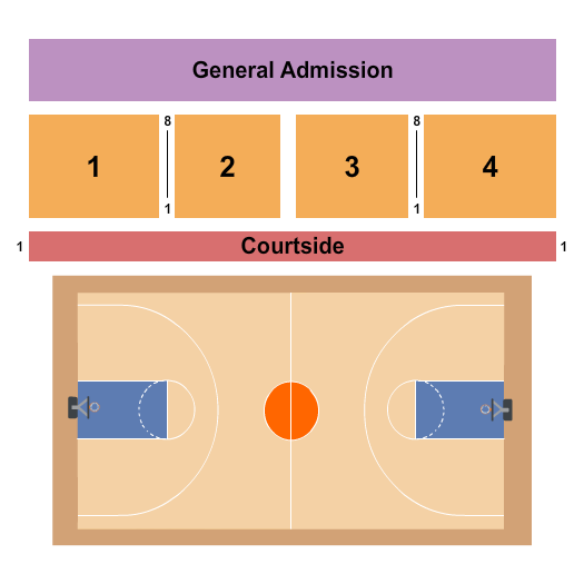 Swisher Gymnasium Seating Chart: Basketball
