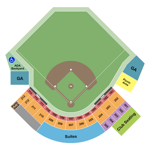 Synovus Park Seating Chart: Baseball