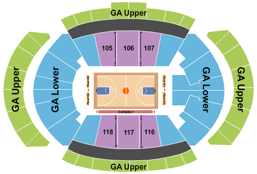 T-Mobile Center Seating Chart: Basketball GA