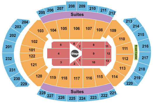 T-Mobile Center Seating Chart: Center Stage 4