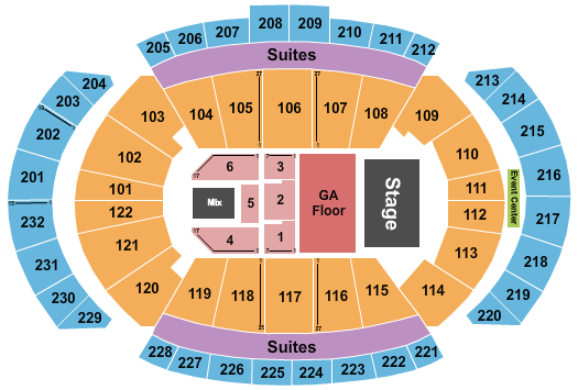 T-Mobile Center Seating Chart: Endstage GA Floor 2