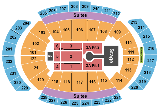 T-Mobile Center Seating Chart: Endstage GA Pit 2
