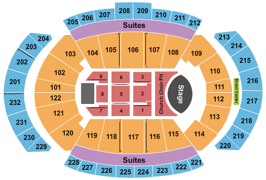 T-Mobile Center Seating Chart: Eric Church