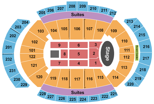 T-Mobile Center Seating Chart: Garth Brooks
