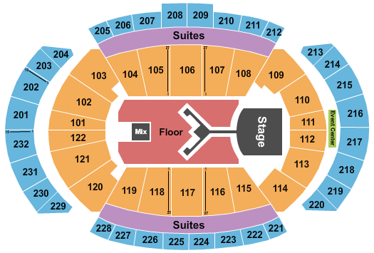 T-Mobile Center Seating Chart: Shinedown