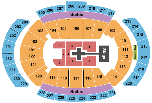 T-Mobile Center Seating Chart: TobyMac