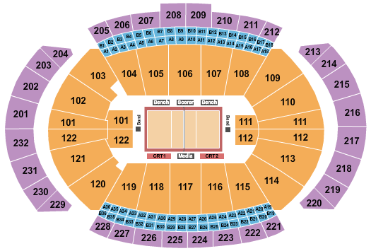 T-Mobile Center Seating Chart: Volleyball