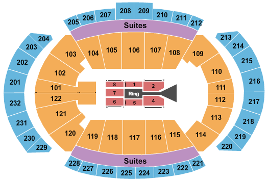 T-Mobile Center Seating Chart: WWE 2