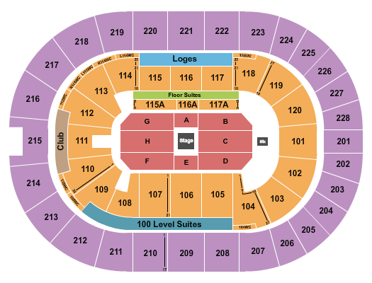 TD Coliseum Seating Chart: Center Stage 1
