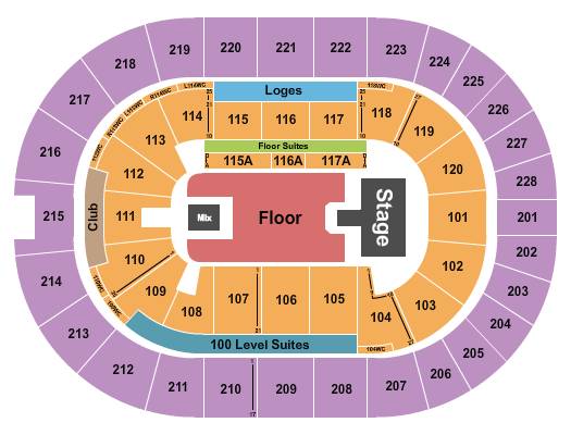 TD Coliseum Seating Chart: Endstage GA Floor/Catwalk