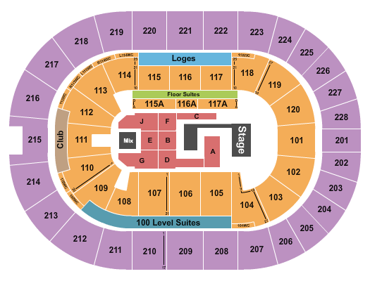 TD Coliseum Seating Chart: XG