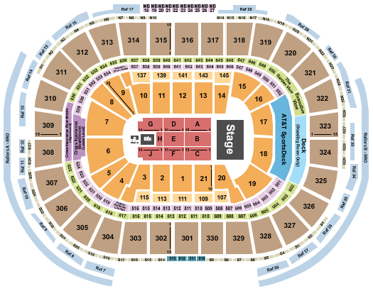 TD Garden Seating Chart: Endstage with B Stage