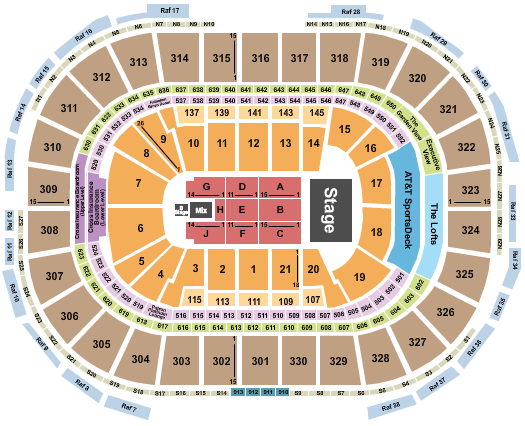 TD Garden Seating Chart: Endstage with B Stage