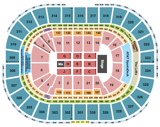 Rose Bowl Concert Interactive Seating Chart
