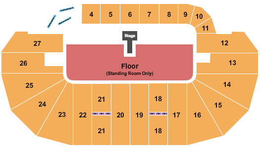 TD Place Arena Seating Chart: GA Floor Catwalk