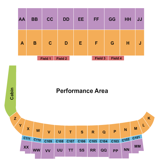 TD Place Stadium Seating Chart: Performance Area