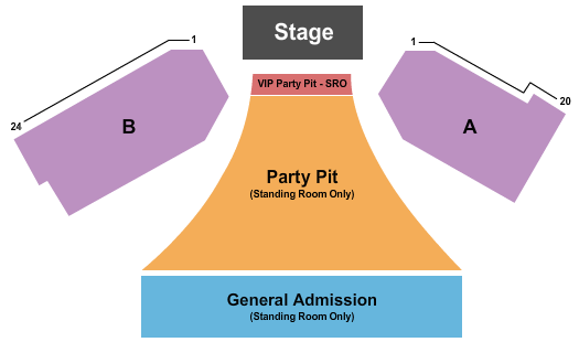 TJ's Corral Seating Chart: Endstage VIP Party Pit 2