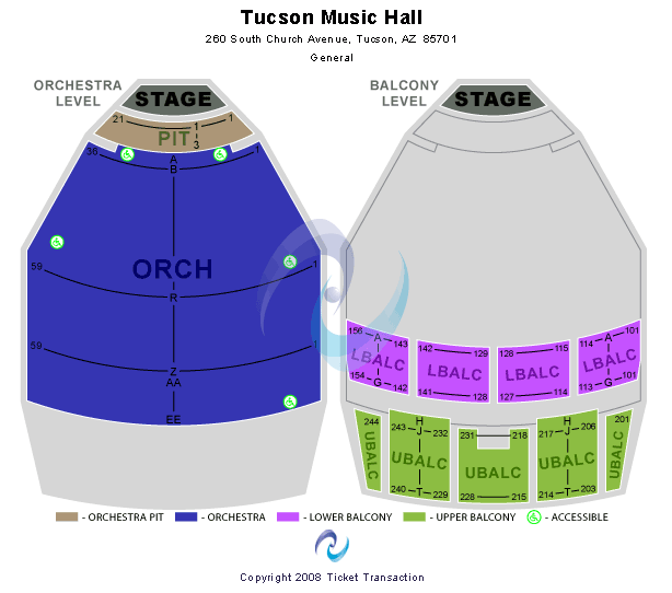 The Linda Ronstadt Music Hall At Tucson Convention Center Seating Chart: End Stage