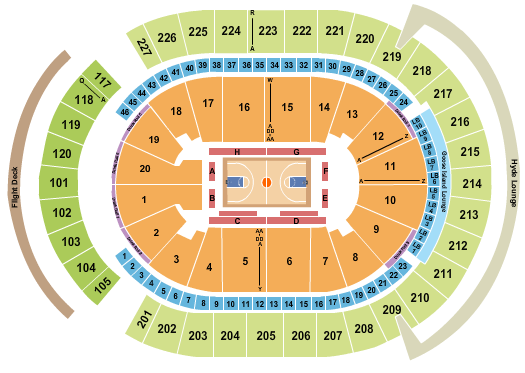 T-Mobile Arena Seating Chart: Basketball - Crown