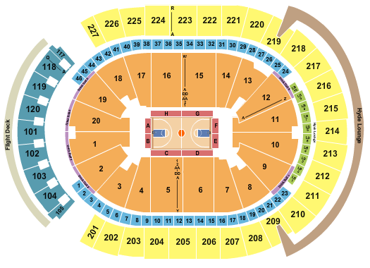 T-Mobile Arena Seating Chart: Basketball Intl