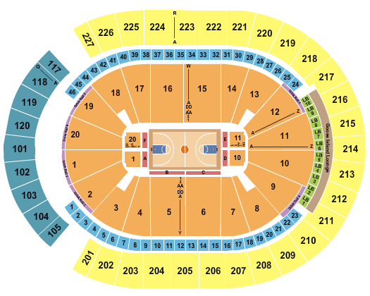T-Mobile Arena Seating Chart: Basketball3