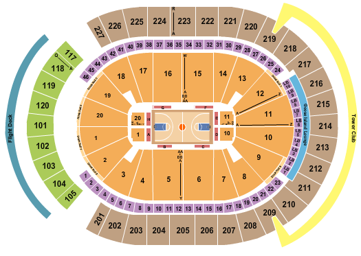 T-Mobile Arena Seating Chart: Basketball 3