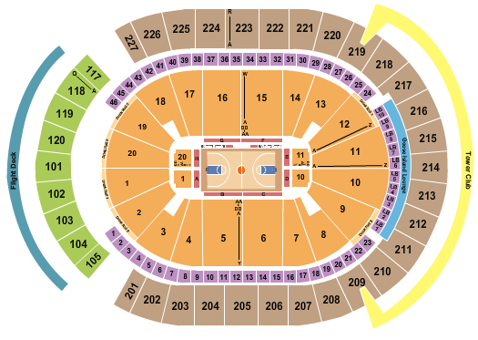 T-Mobile Arena Seating Chart: Basketball 4