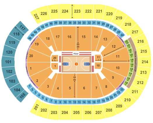 T-Mobile Arena Seating Chart: Basketball