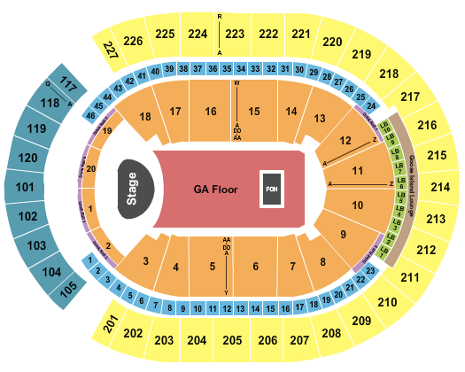 T-Mobile Arena Seating Chart: End Stage GA 2