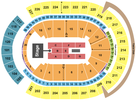T-Mobile Arena Seating Chart: Endstage 2 w/ Catwalk