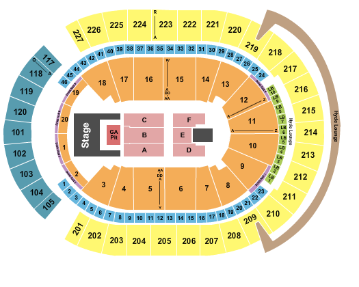T-Mobile Arena Seating Chart: Endstage GA Pit 2
