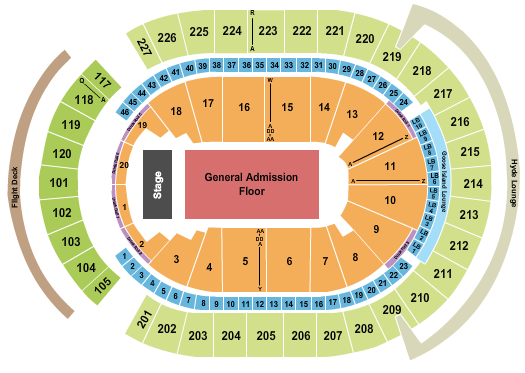 T-Mobile Arena Seating Chart: End Stage GA