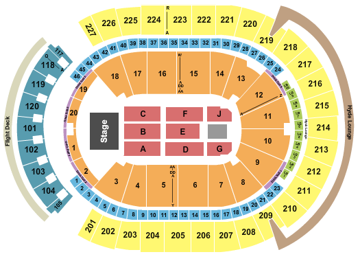T-Mobile Arena Seating Chart: End Stage