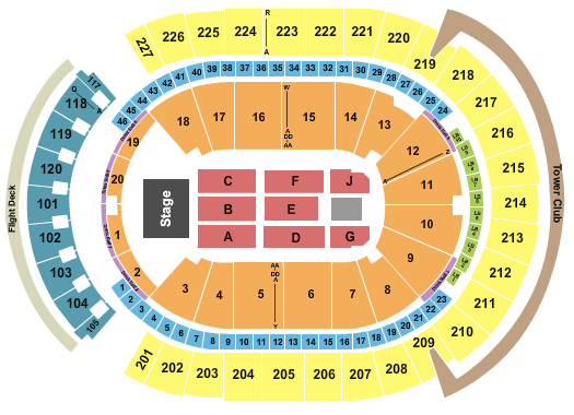 T-Mobile Arena Seating Chart: End Stage