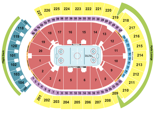 T-Mobile Arena Seating Chart: Hockey Rows