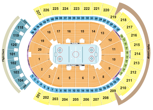 T-Mobile Arena Seating Chart: Hockey Rows