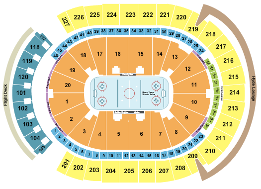 T-Mobile Arena Seating Chart: Hockey Rows