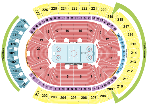 T-Mobile Arena Seating Chart: Hockey Rows