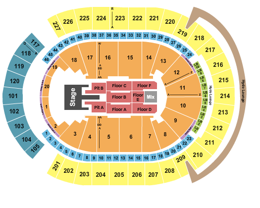 T-Mobile Arena Seating Chart: Kane Brown